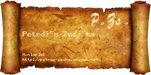 Petrás Zsóka névjegykártya